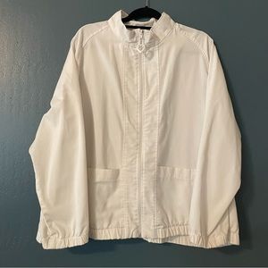 Vintage Blair White Full Zippered Lightweight Jacket Size XXL